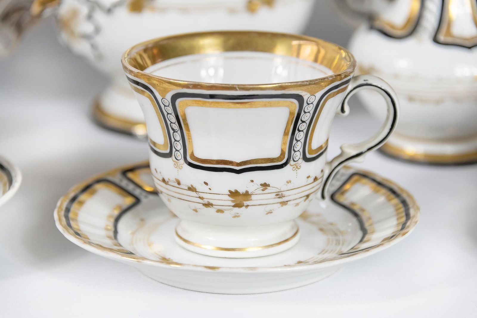 Antique Porcelain Tea Set For 11 Person By Carl Tielsch photo vintage