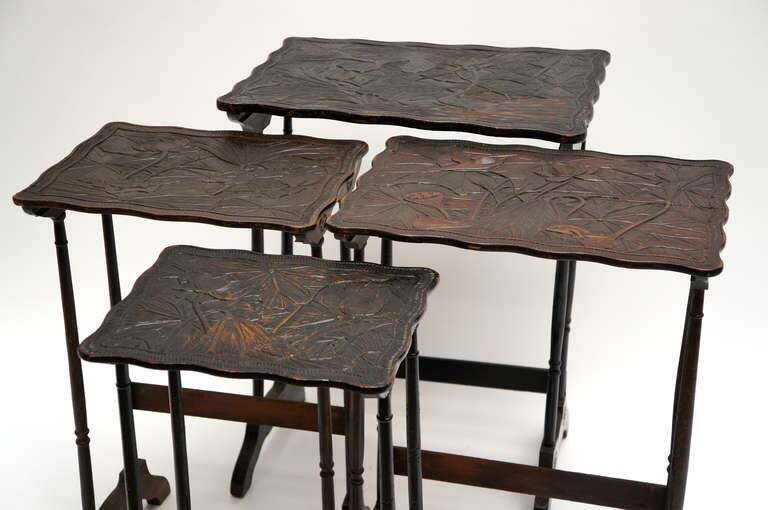 Set Of Four French Art Nouveau Nesting Tables photo for sale