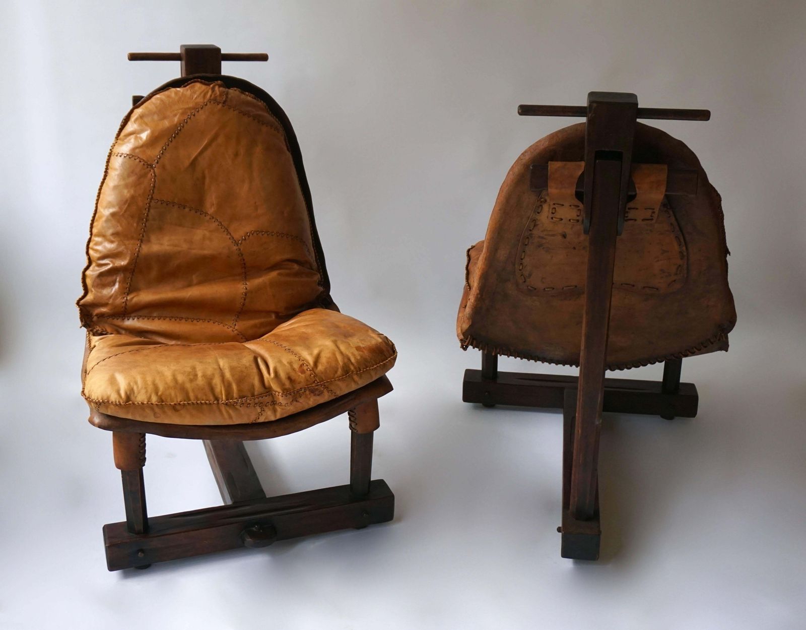 Pair Of Brazilian Brutalist Style Lounge Chairs photo for sale