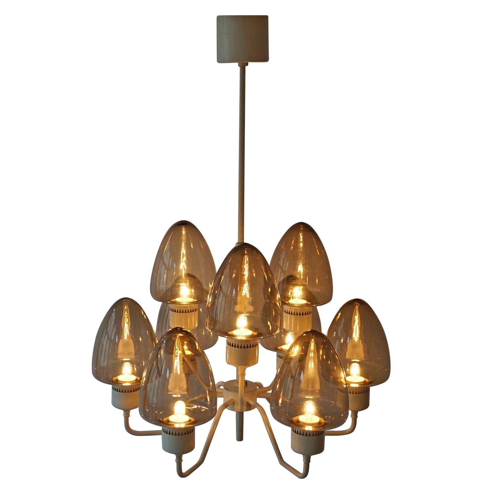 Mid Century Swedish Glass Chandelier By Hans Agne Jakobsson
