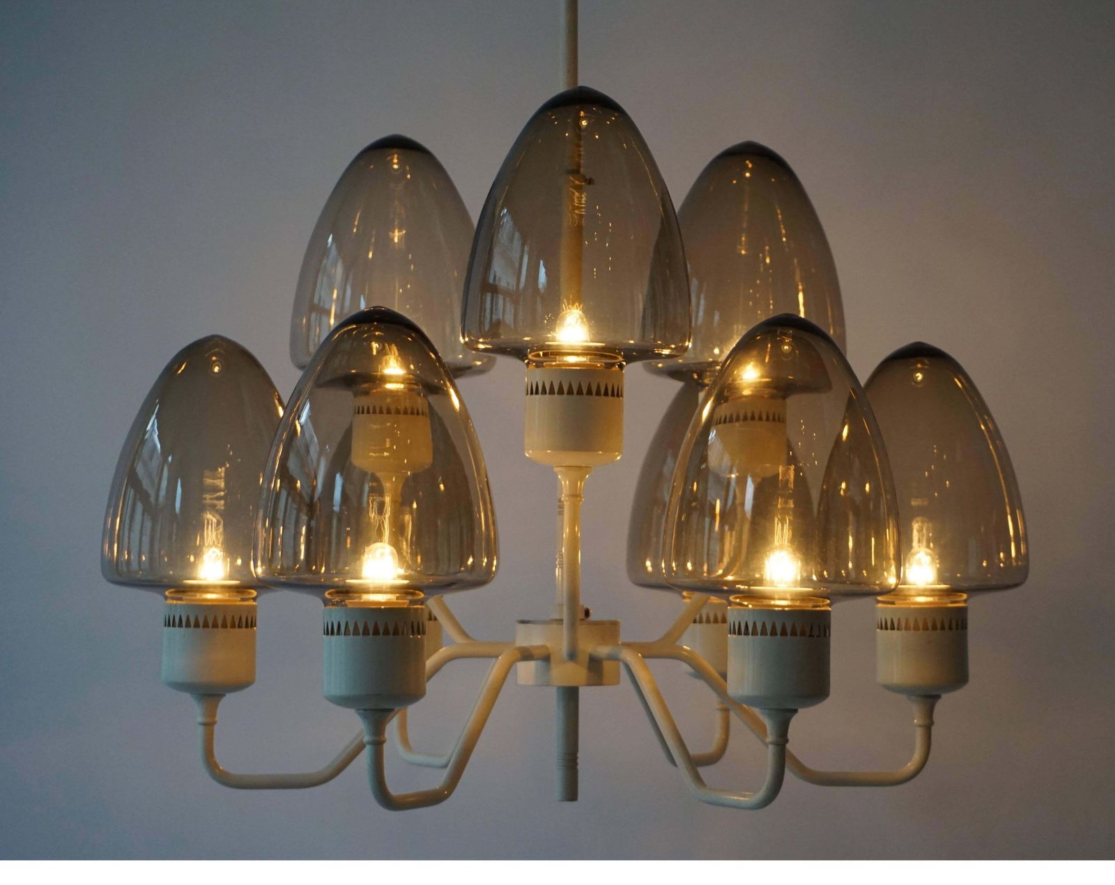 photo furniture Mid Century Swedish Glass Chandelier By Hans Agne Jakobsson