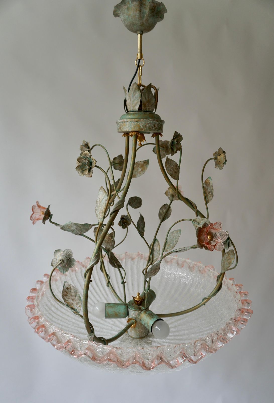 photo furniture Italian Murano Glass Pink Flower Chandelier