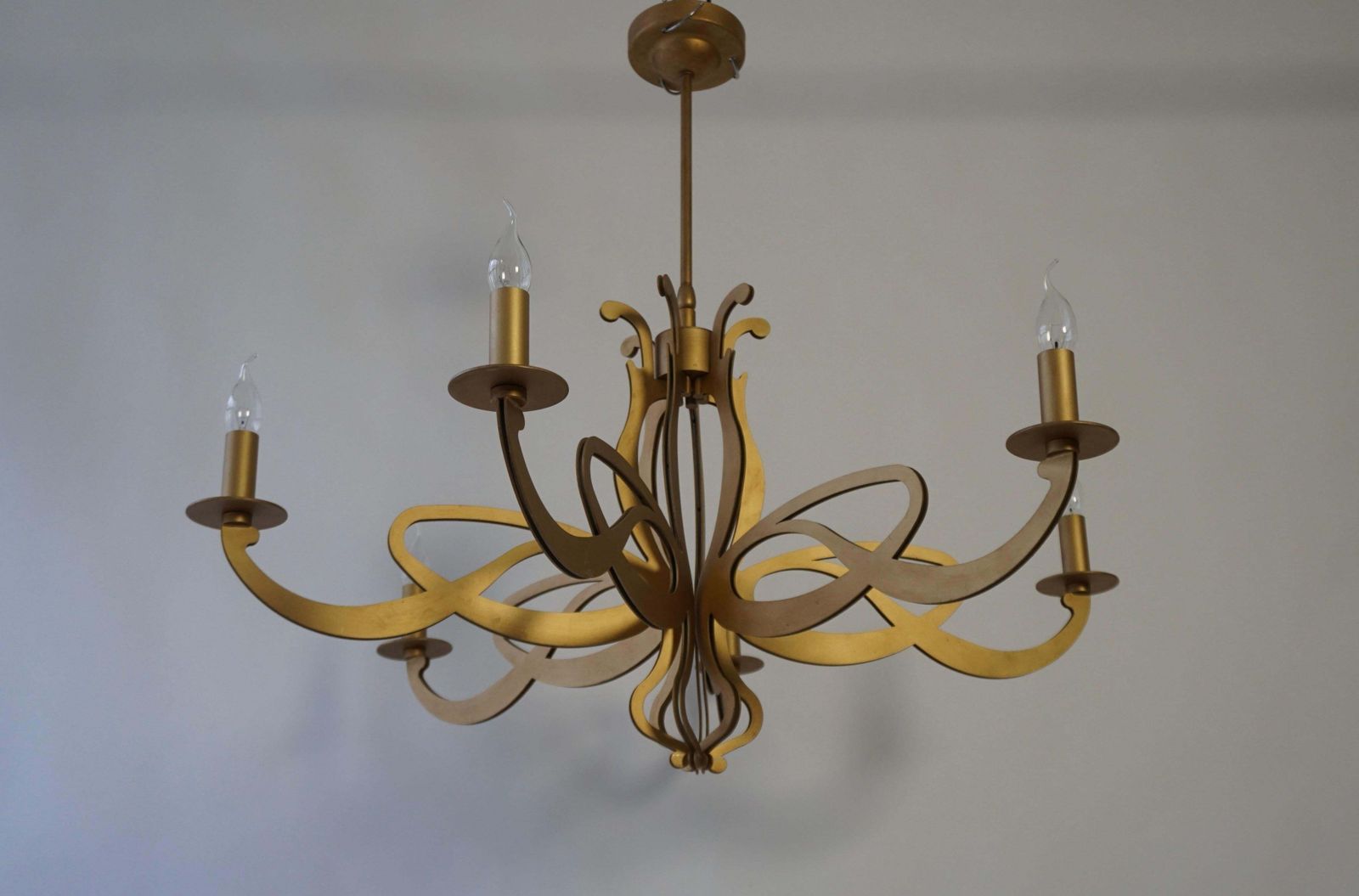 photo vinterior Elegant Large Art Nouveau Hollywood Regency Style Chandelier