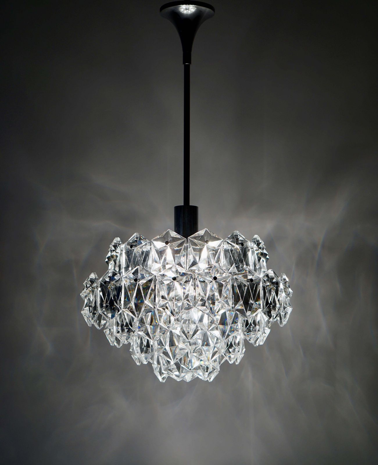 Chandelier Made Out Of Cut Crystal Glasses photo Lighting