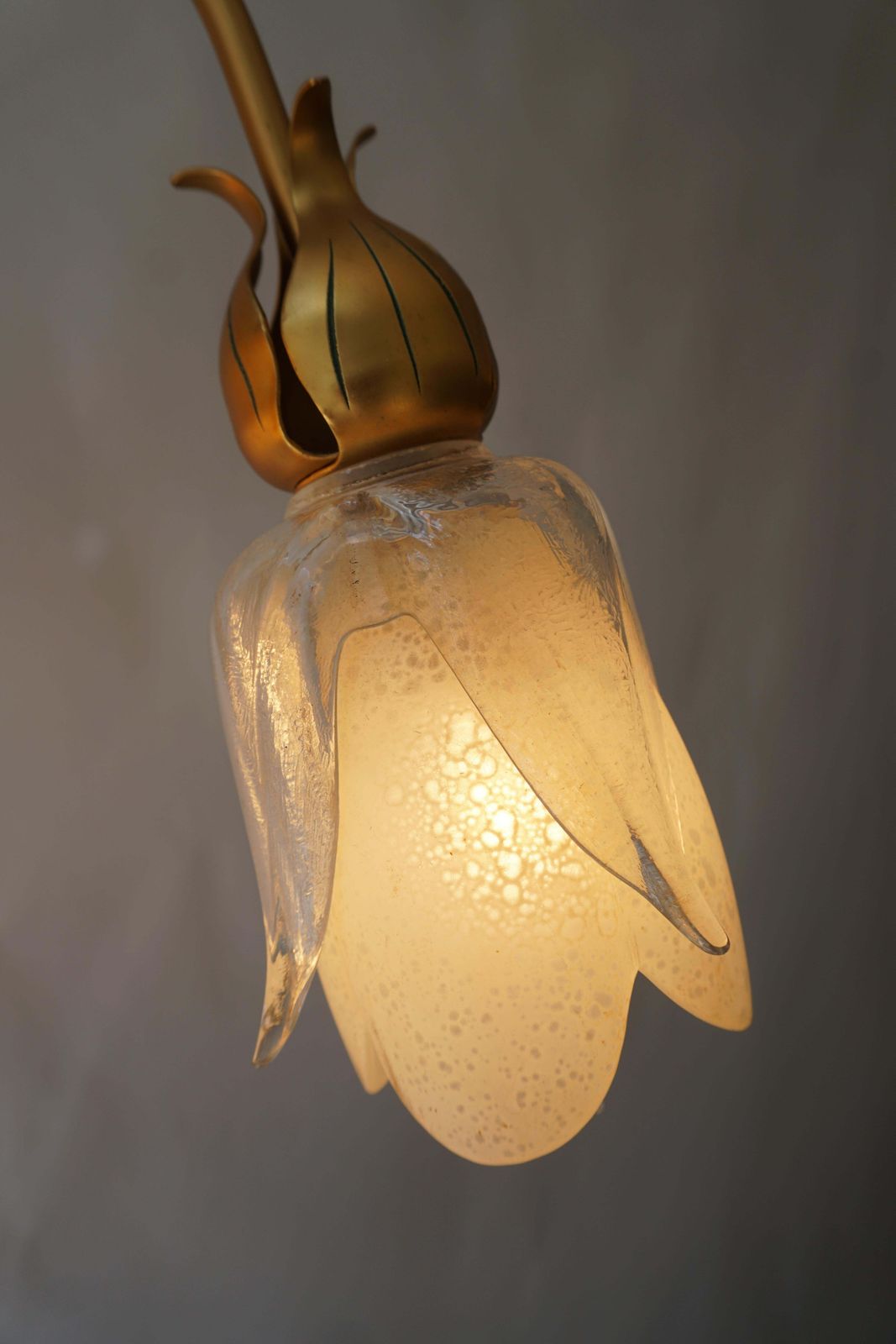 Lighting Italian Murano Glass Palm Tree Tulip Chandelier Or Flush Mount photo