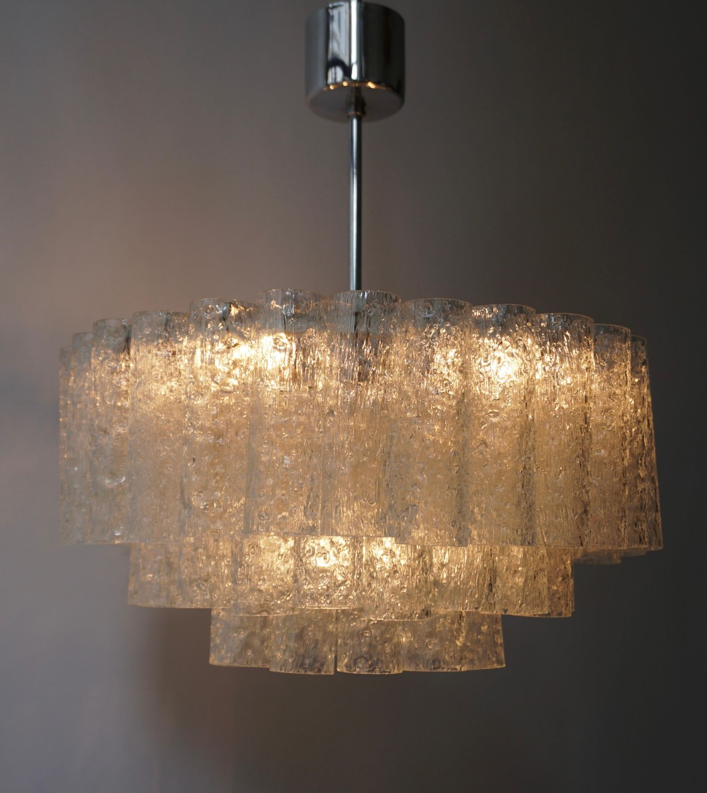 Doria Glass Tube Chandelier, 1960s, Germany photo Lighting