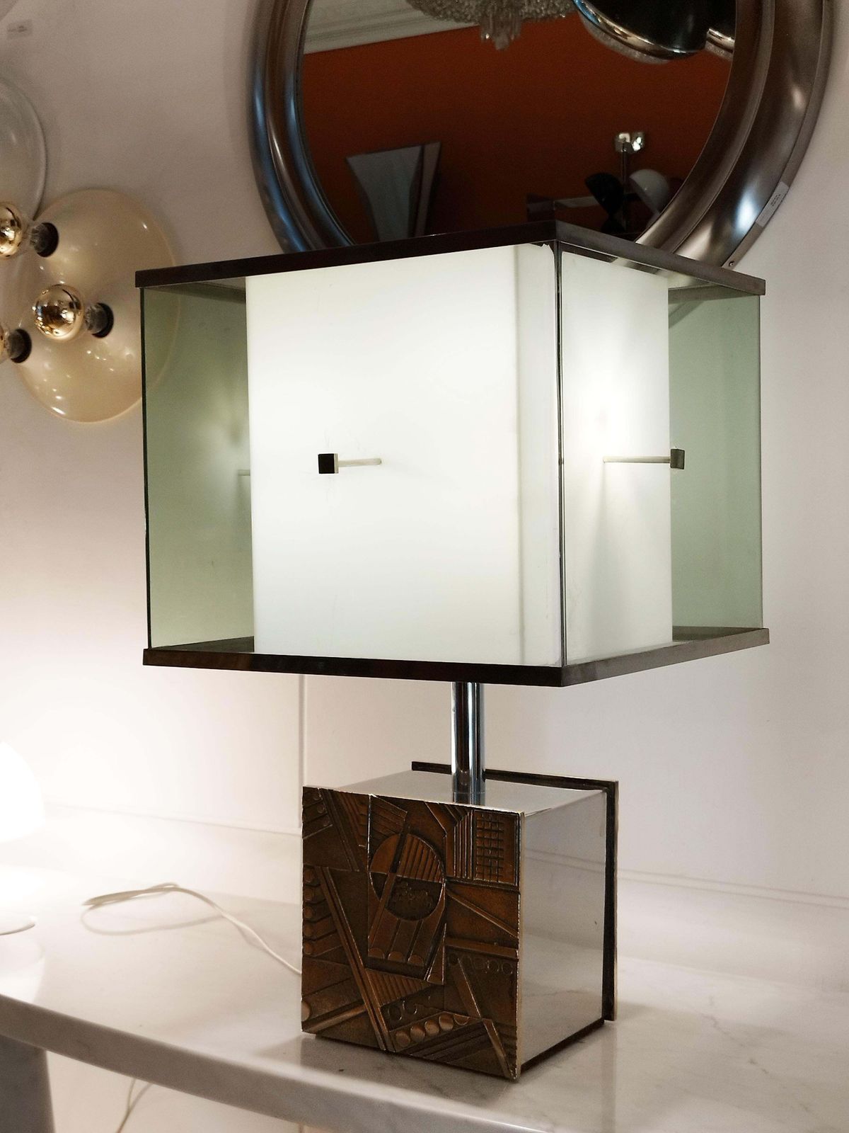 Luciano Frigerio Bronze Table Lamp, Italy 1970s photo 2139.0