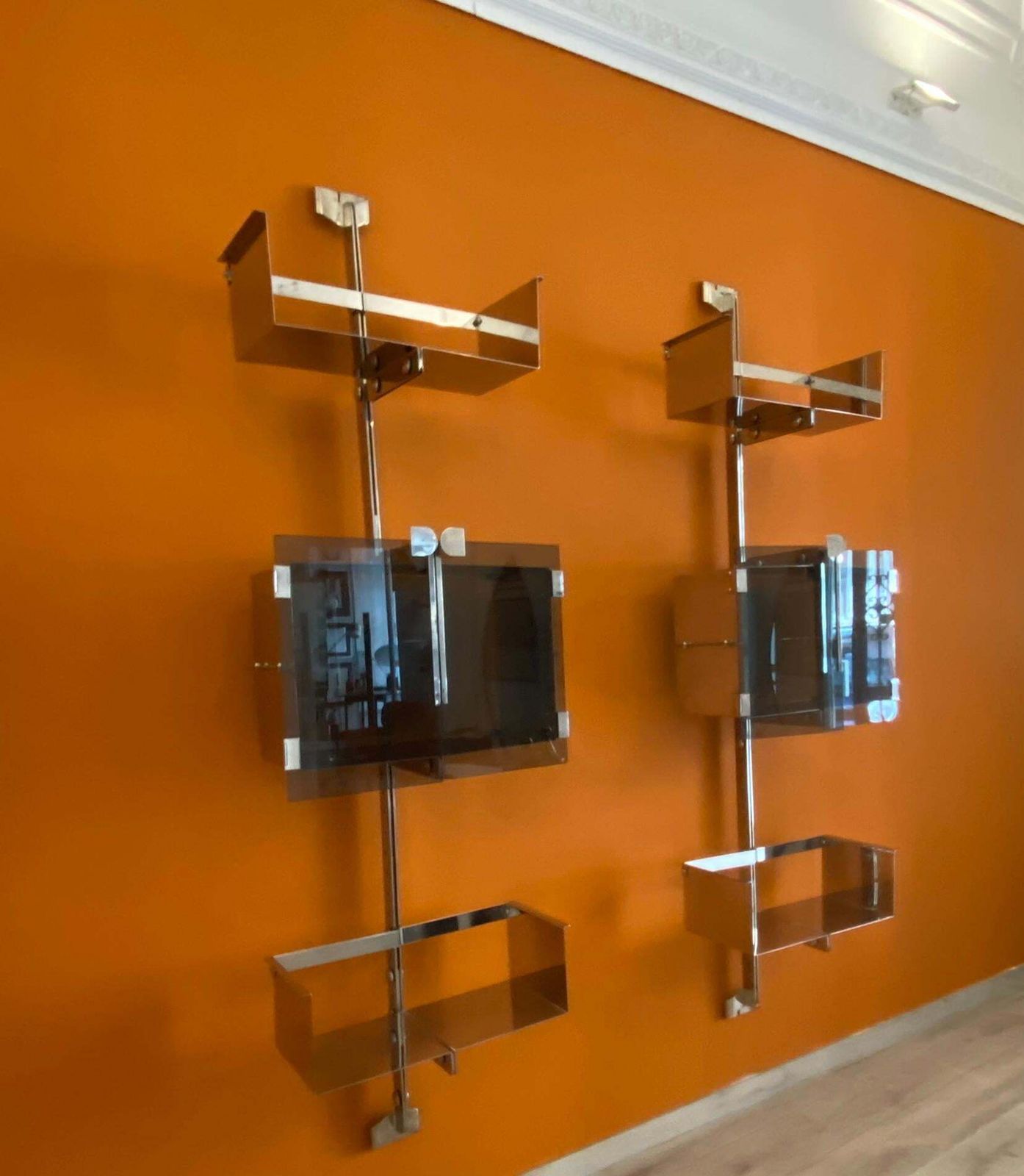 Vittorio Introini For Saporiti Pair Of Proposal P700 Wall Shelves, Italy 1969 photo Furniture