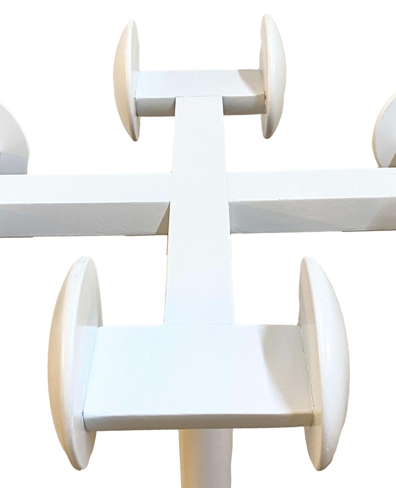 Modern White Lacquered Wood Coat Rack, Italy, 1970s photo buy
