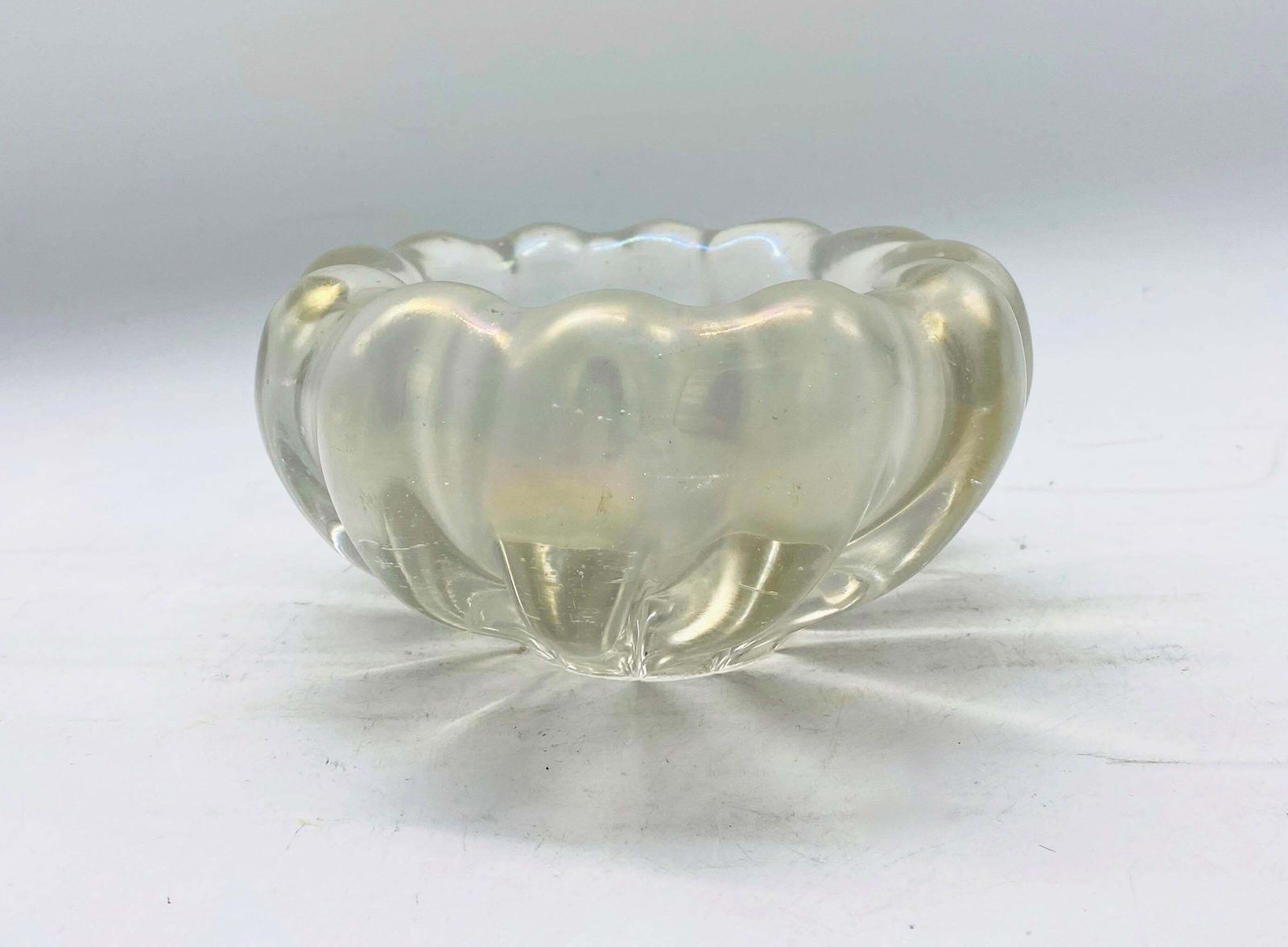 Ercole Barovier For Barovier & Toso Iridescent Glass Bowl, Italy 1948 photo for sale