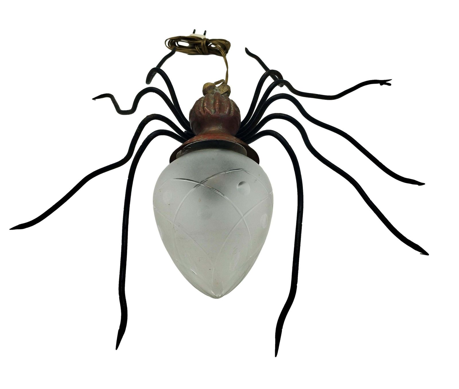 Metal And Glass Spider Wall Lamp, Italy, 1950s photo furniture