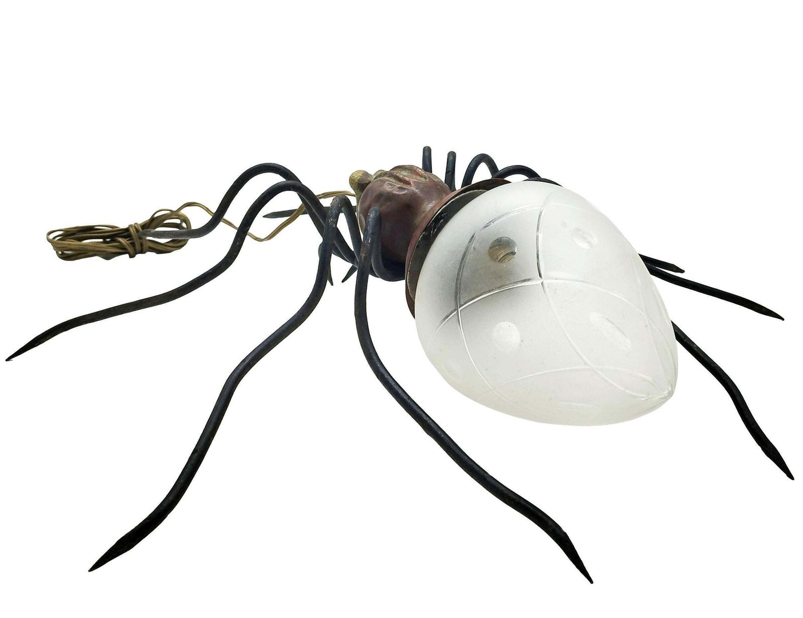 Metal And Glass Spider Wall Lamp, Italy, 1950s photo for sale