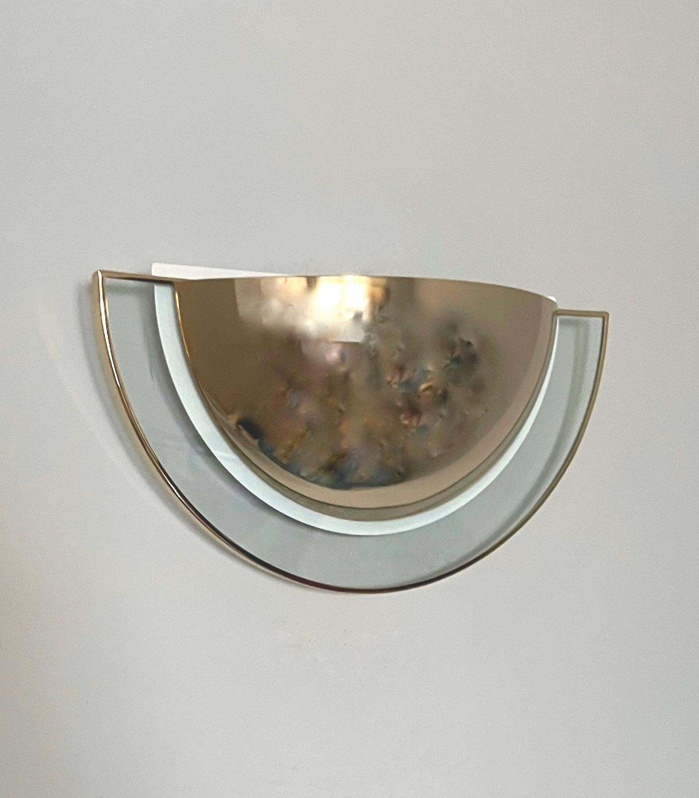 Postmodern Set Of Four Large Gold Wall Sconces By Estiluz, Barcelona, 1980s photo furniture
