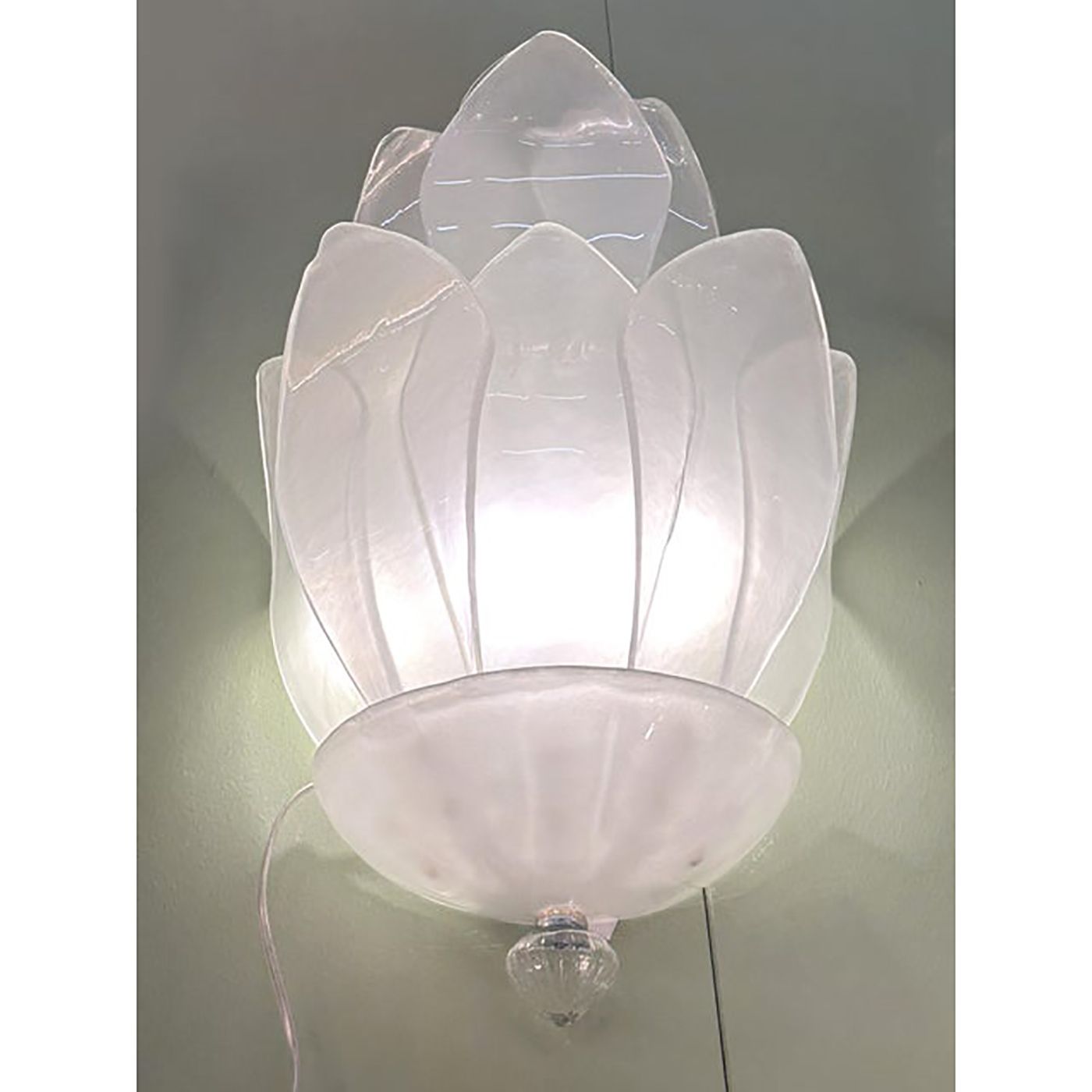 Set Of Two Contemporary Venetian Sanded Murano Style Glass Floreal Wall Sconces By Simoeng photo buy
