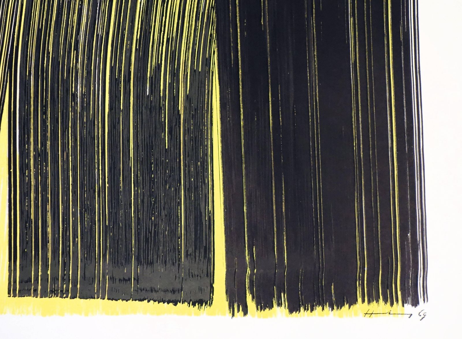 Hans Hartungolympic Games : Black And Yellow Composition   Original Lithograph1972 photo furniture