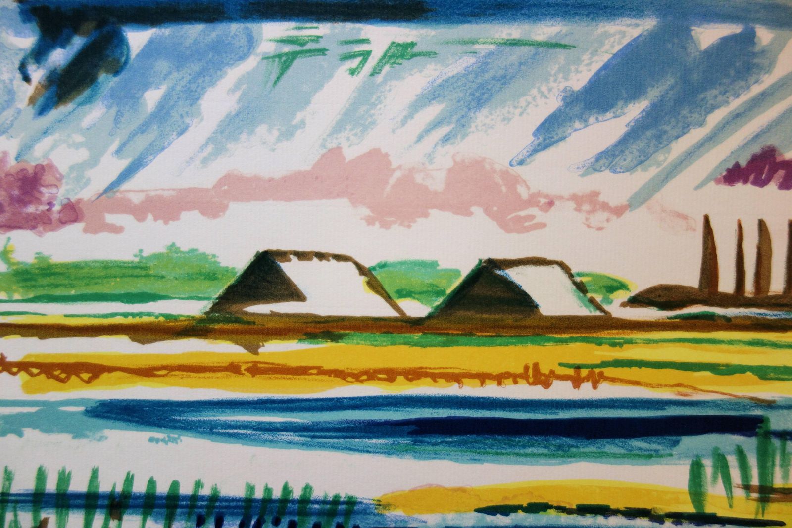 François Desnoyersalt Marshes   Original Handsigned Lithograph1965 photo Art