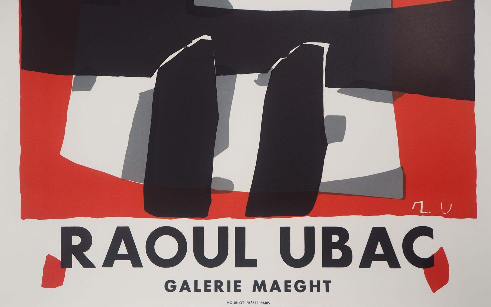 Raoul Ubacabstract Composition In Black And Red   Original Lithograph (Mourlot)1950 photo vinterior