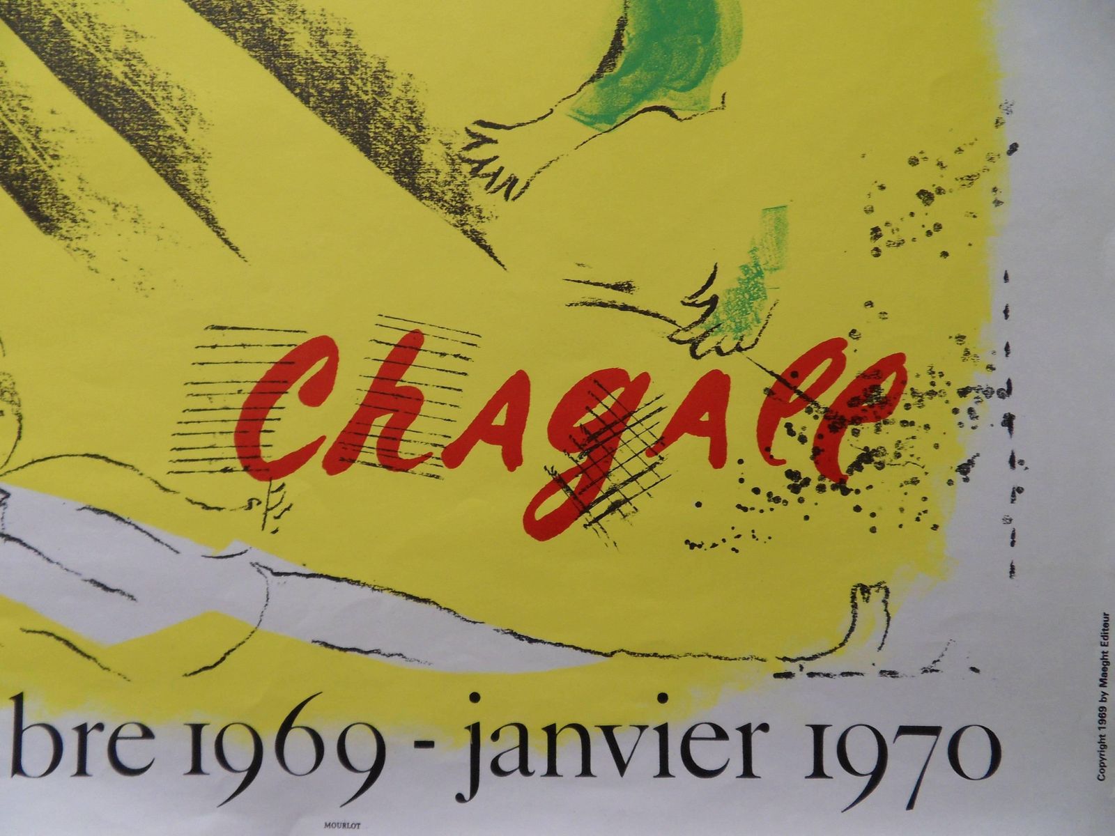 (After) Marc Chagallyellow Dream   Original Lithograph Poster   Mourlot 19691969 photo furniture