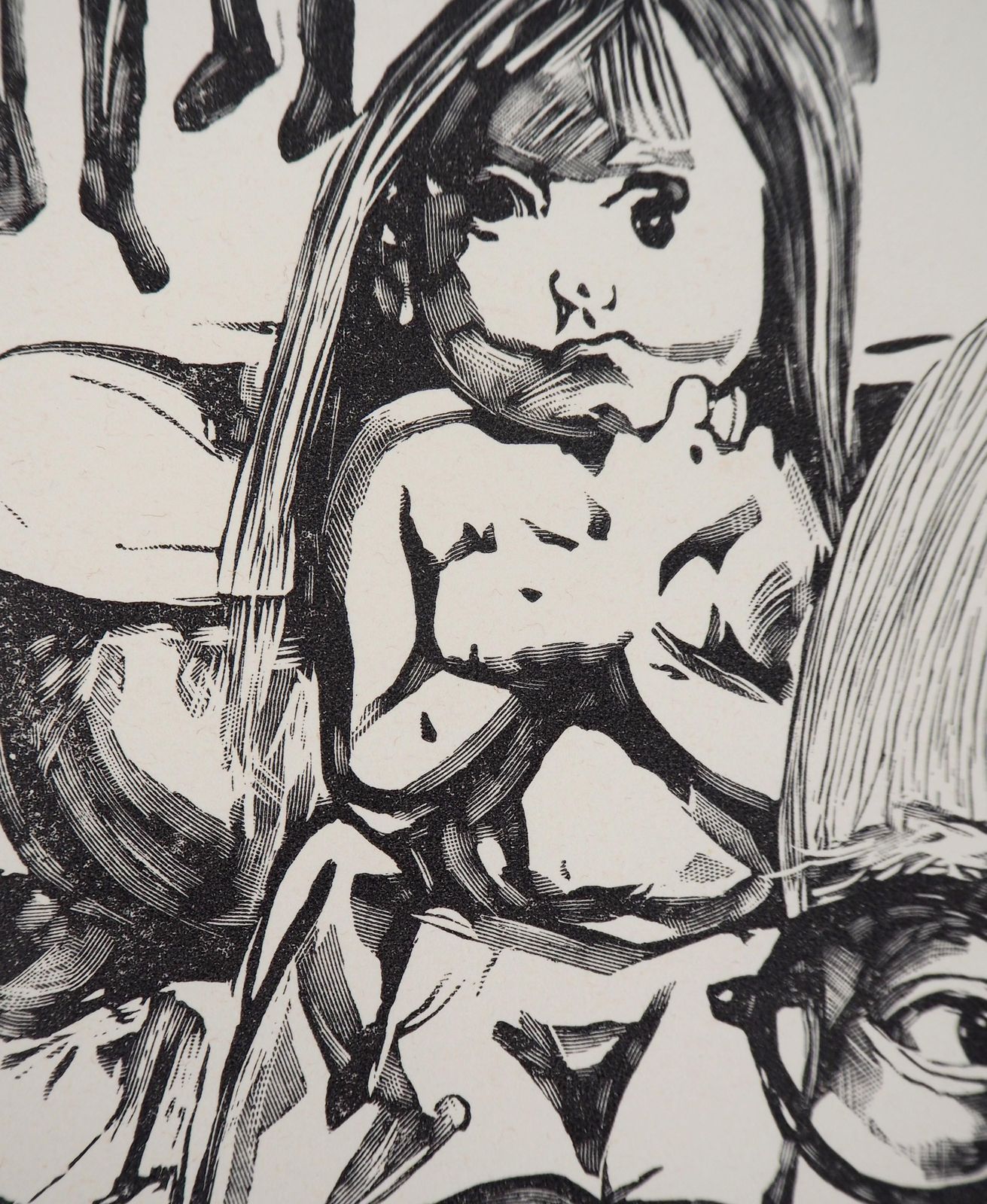 Leonard Tsuguharu Foujitaself Portrait With Children   Original Woodcut (Buisson #60.109)1960 photo Art