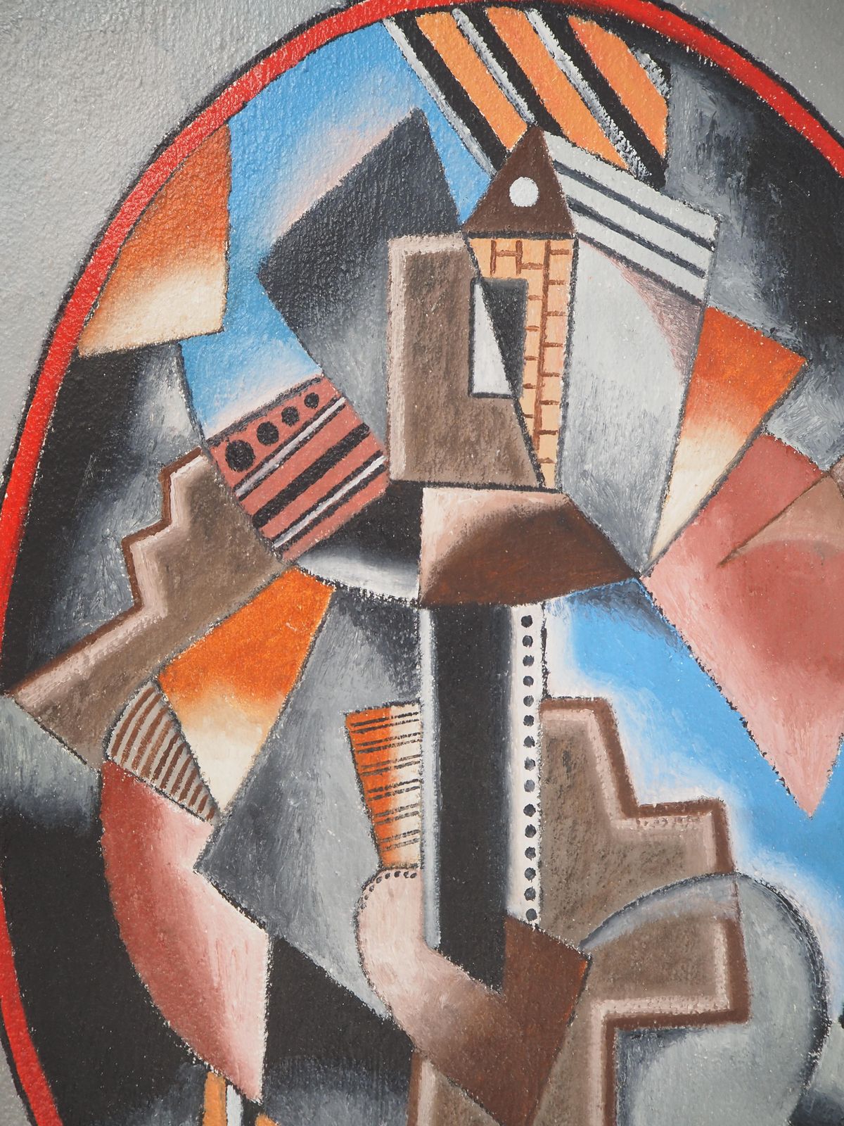 Georges Terzianhouse On The Hill (Cubist Composition)   Original Oil On Canvas, Handsigned1992 photo Art