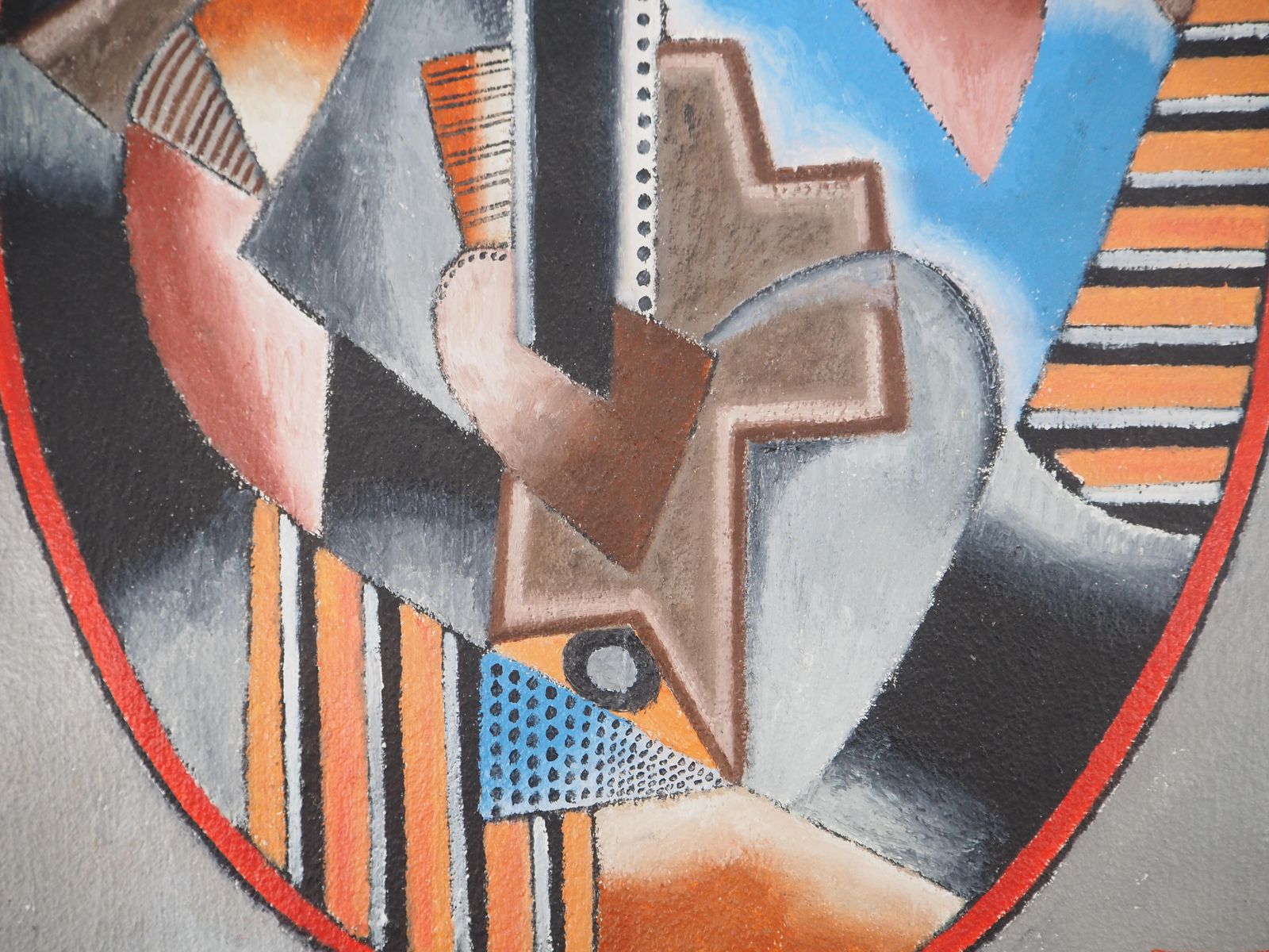 Georges Terzianhouse On The Hill (Cubist Composition)   Original Oil On Canvas, Handsigned1992 photo buy