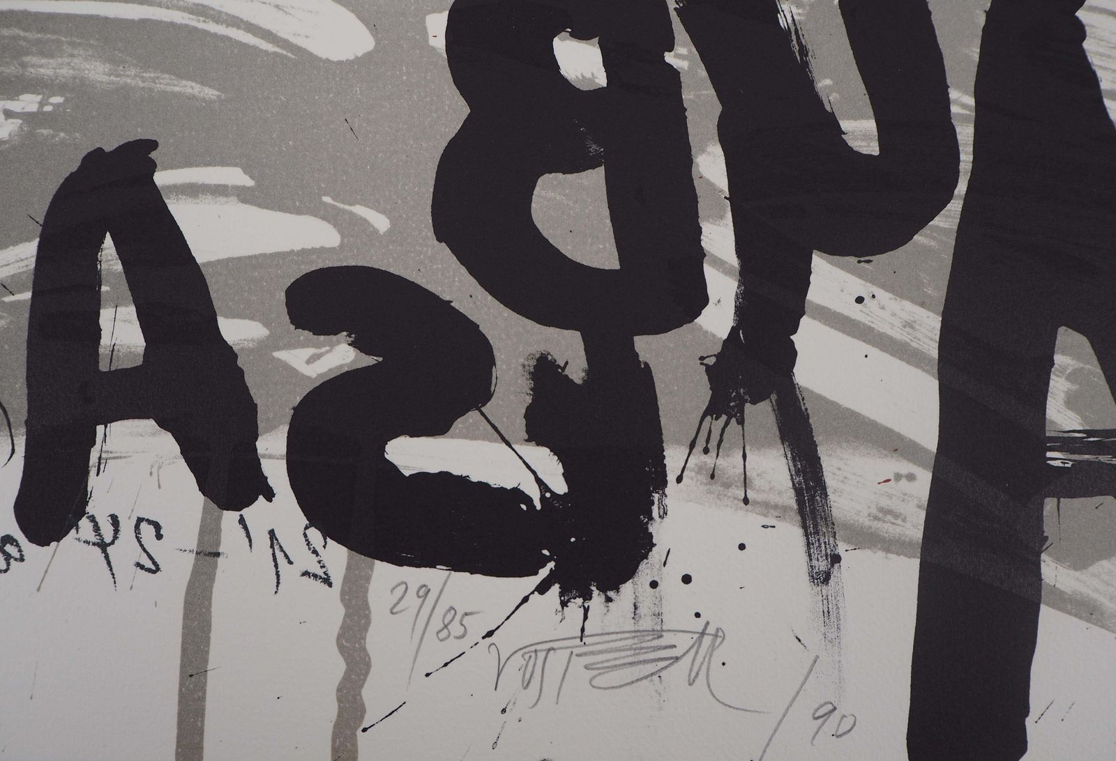 Wolf Vostellthe Scream,  Night Attack   Original Handsigned Lithograph   Ltd 85 Cop (Fluxus)1990 photo for sale