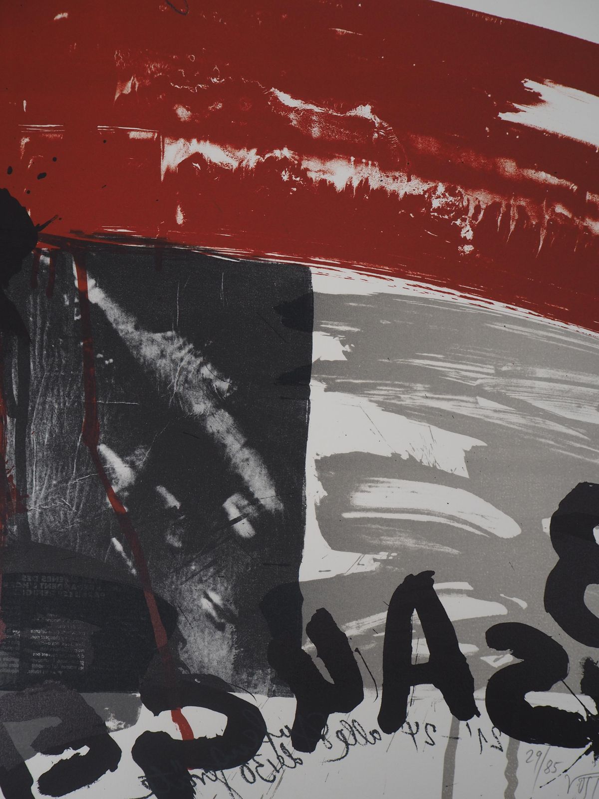 Wolf Vostellthe Scream,  Night Attack   Original Handsigned Lithograph   Ltd 85 Cop (Fluxus)1990 photo 425.0