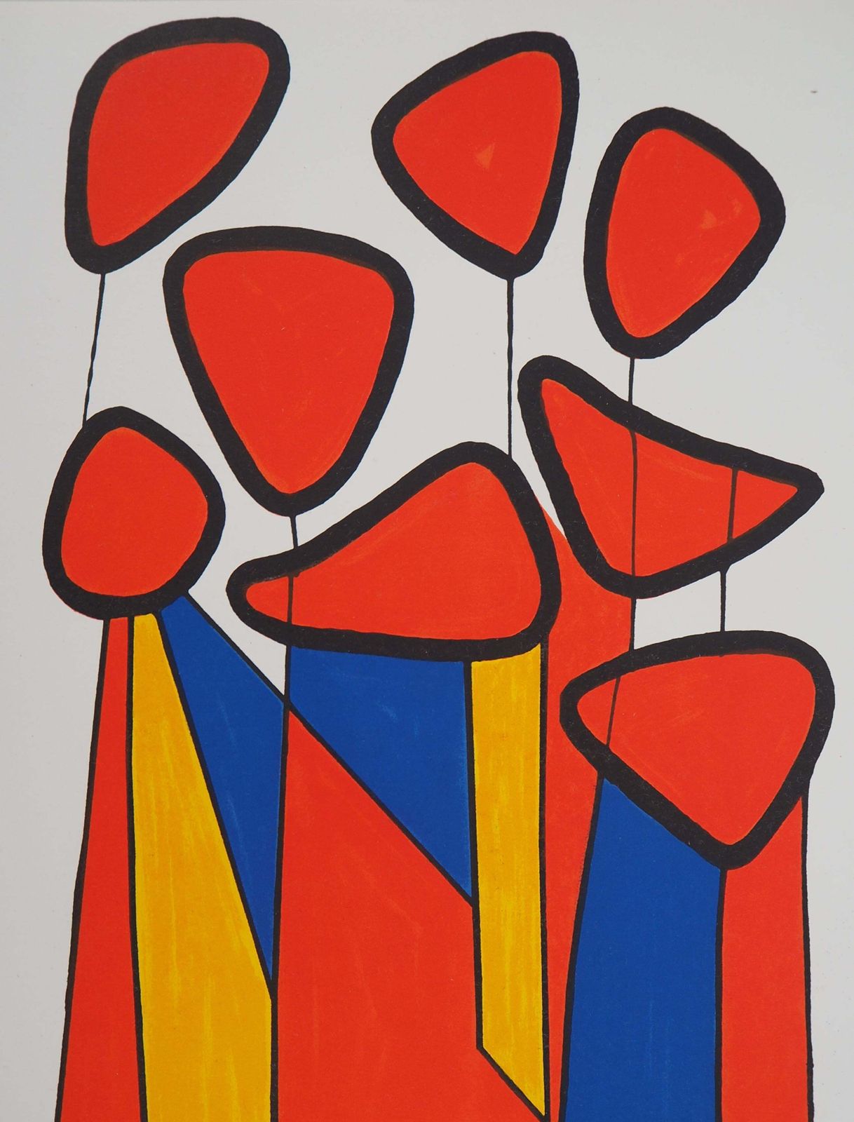Alexander Caldercomposition In Red, Yellow And Blue   Lithograph   Mourlot, 19721972 photo furniture