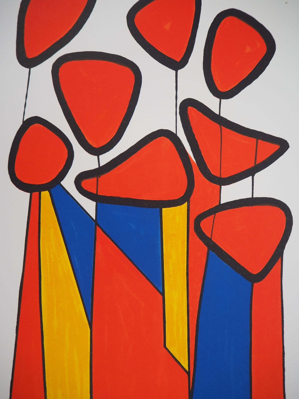 Alexander Caldercomposition In Red, Yellow And Blue   Lithograph   Mourlot, 19721972 photo for sale