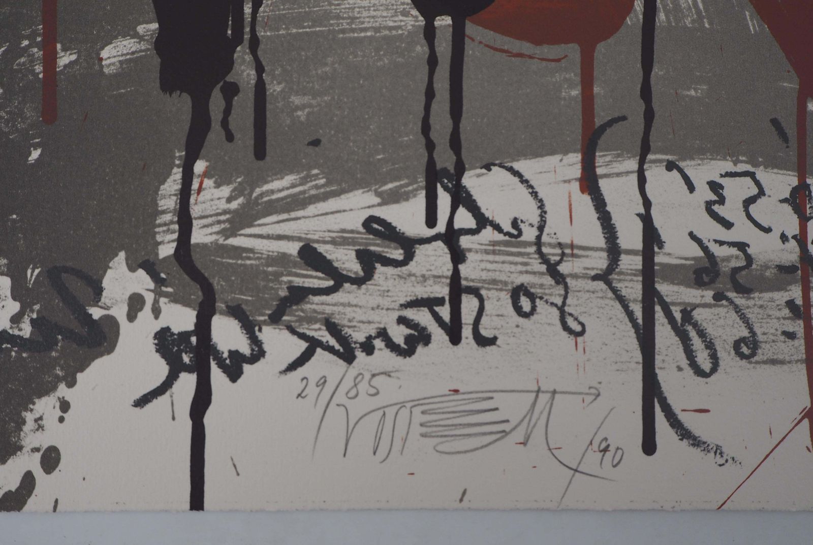 Wolf Vostellthe Scream,  The Soprano   Original Handsigned Lithograph   Ltd 85 Cop (Fluxus)1990 photo for sale