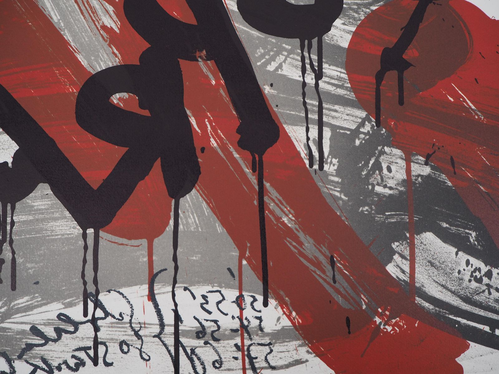 Wolf Vostellthe Scream,  The Soprano   Original Handsigned Lithograph   Ltd 85 Cop (Fluxus)1990 photo 425.0