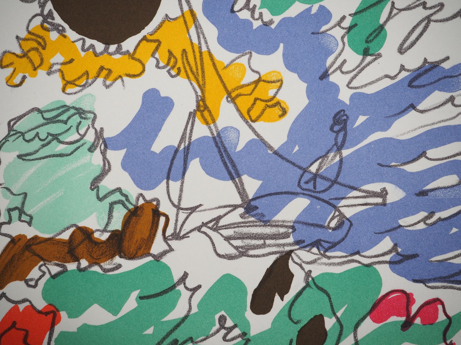 Charles Lapicquefrench Riviera ; View Of Marseille   Original Lithograph (Mourlot)1965 photo 127.0