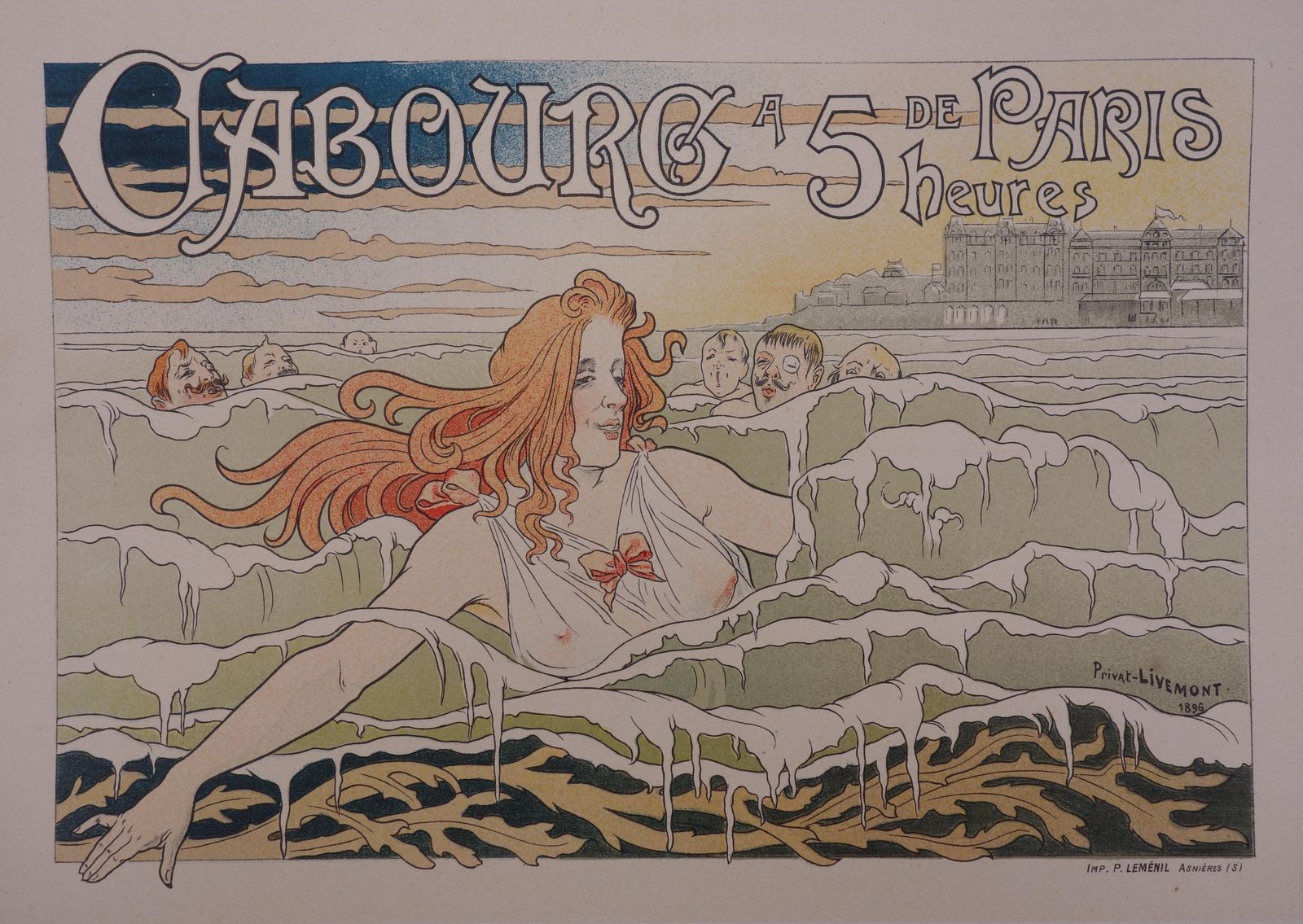 Henri Privat Livemontnormandy, Cabourg   Lithograph (Les Maîtres De L'affiche), Imprimerie Chaix 18971897 photo furniture