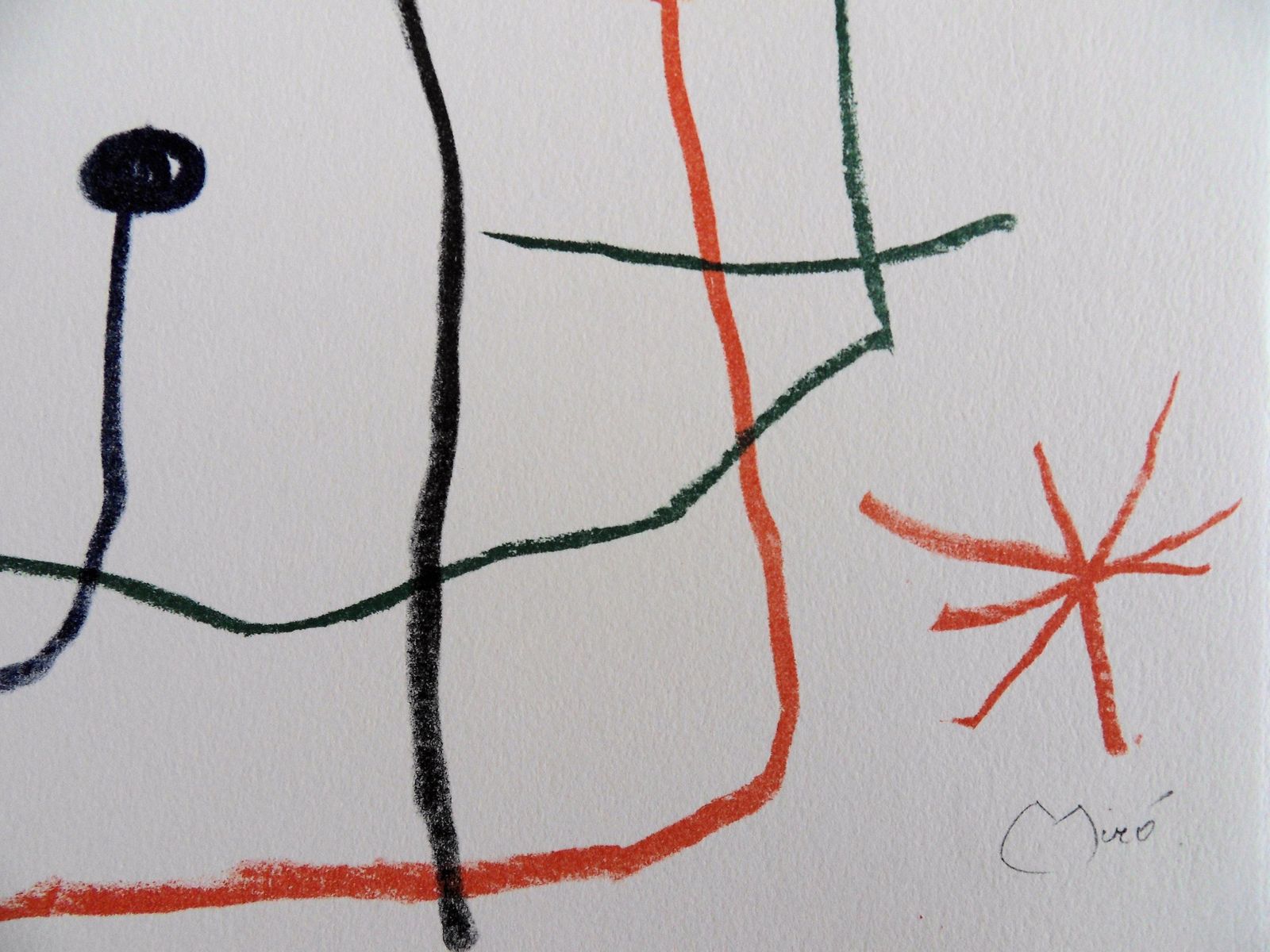Joan Mirócomposition With Three Stars   Stone Lithograph   Maeght 19651965 photo furniture