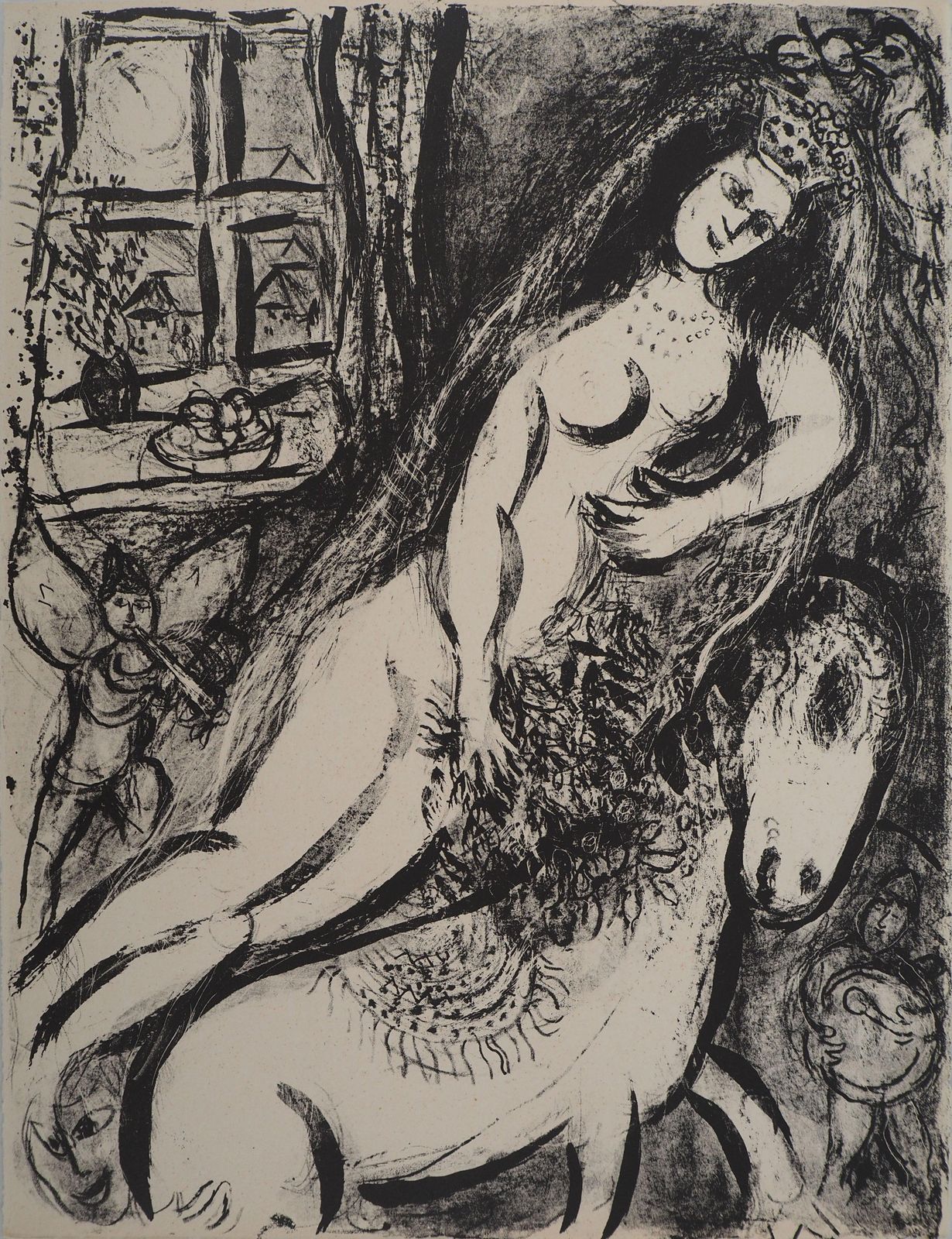 Marc Chagallthe Circus : Dreaming Bride   Original Lithograph (Mourlot #525)1967