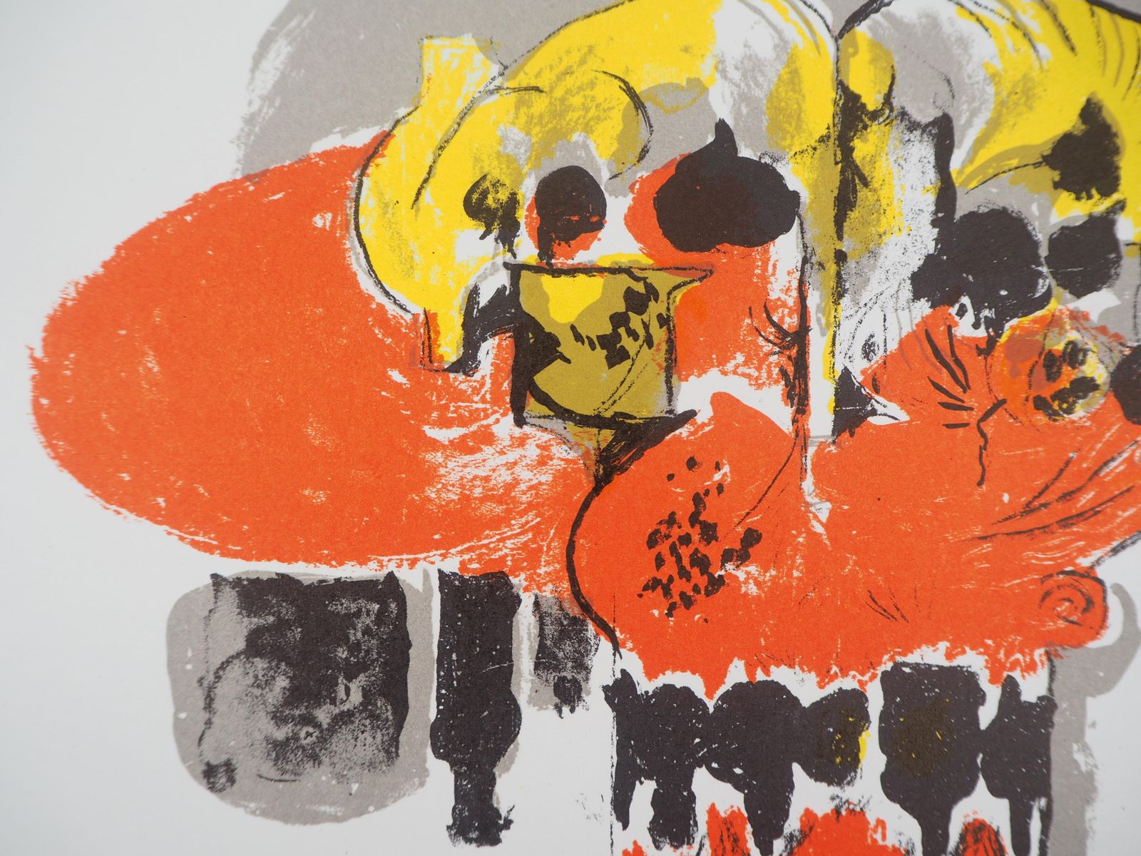 Graham Sutherlandcomposition With Yellow And Red   Original Lithograph   Mourlot, 19721972 photo 212.0