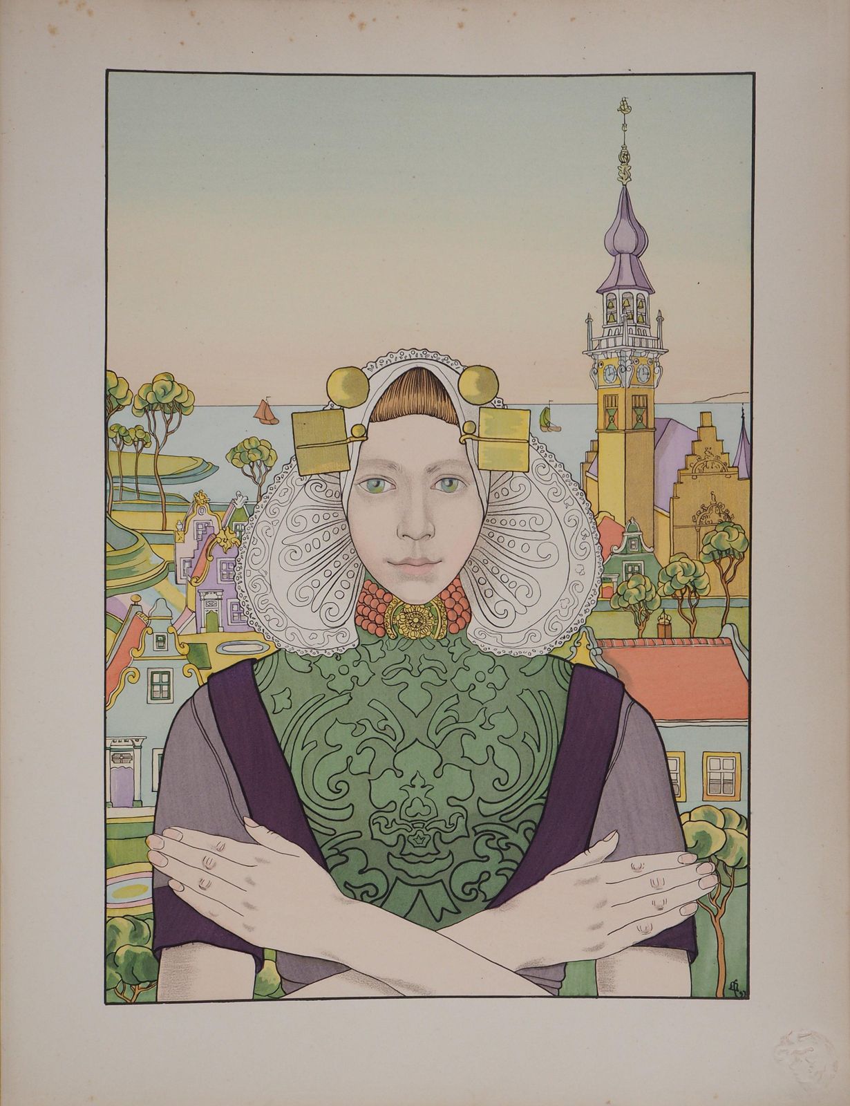 Franz Melchersla Phalène Des îles De La Mer   Original Litograph (1897/98)1897/98