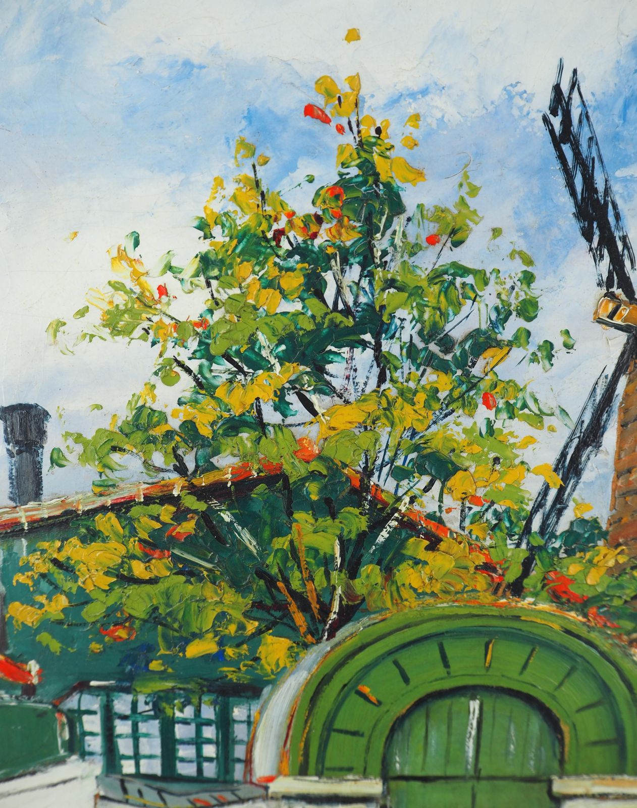 photo for sale élisée Macletparis, Montmartre : Moulin De La Galette (The Mill)   Oil Painting   Signed