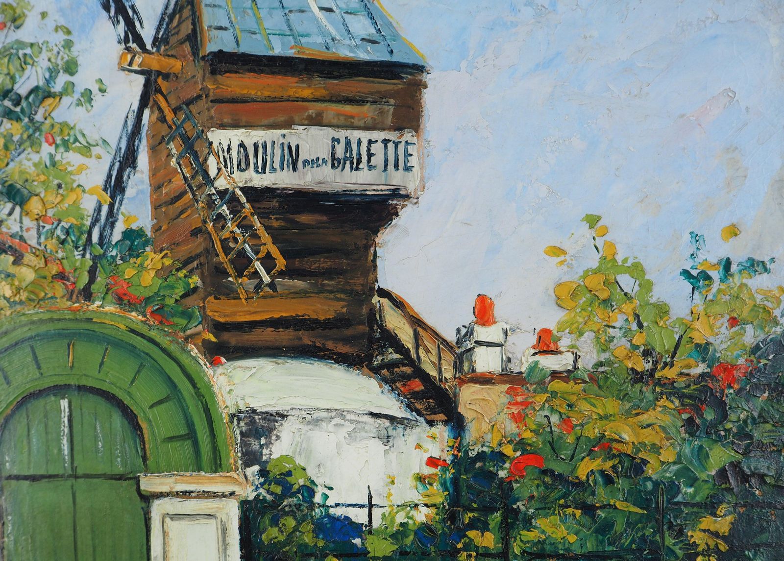 3824.0 élisée Macletparis, Montmartre : Moulin De La Galette (The Mill)   Oil Painting   Signed photo