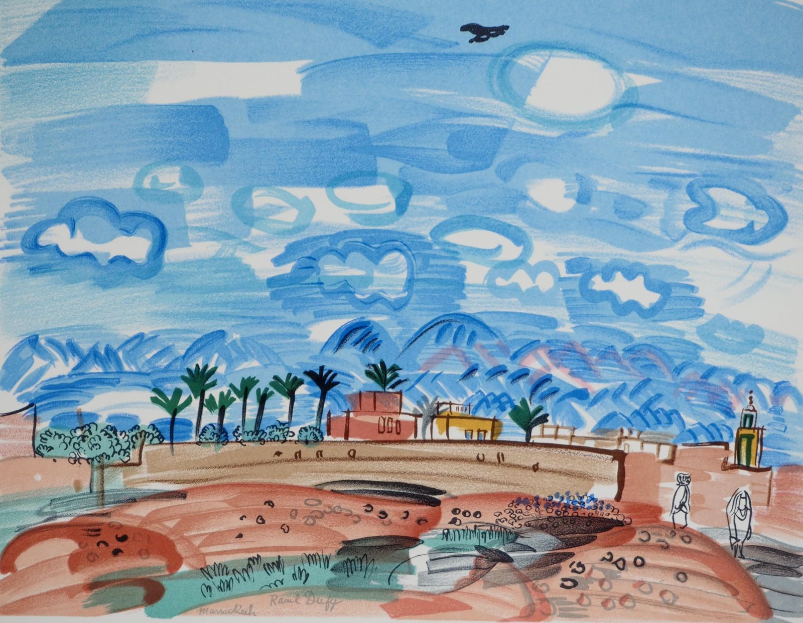 Raoul Dufylandscape In Morocco   Lithograph (Mourlot)1965 photo furniture