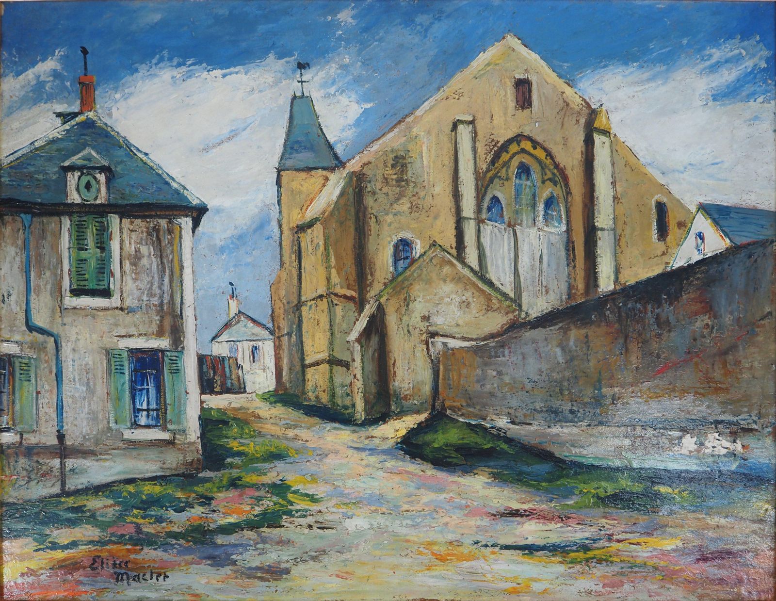 élisée Macletnormandy : The Old Roman Church   Original Oil On Panel   Signed (Cottel #217) photo furniture