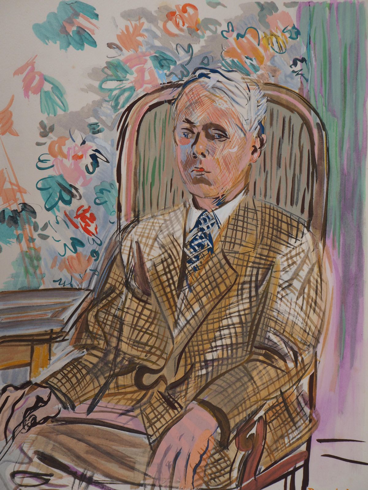 Raoul Dufyself Portrait (The Artist In A Armchair)   Original Lithograph1953