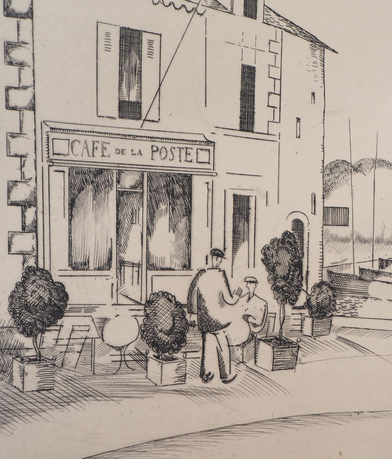 Jean Emile Laboureurthe Harbor Cafe   Original Etching, Handsigned1923 photo Art