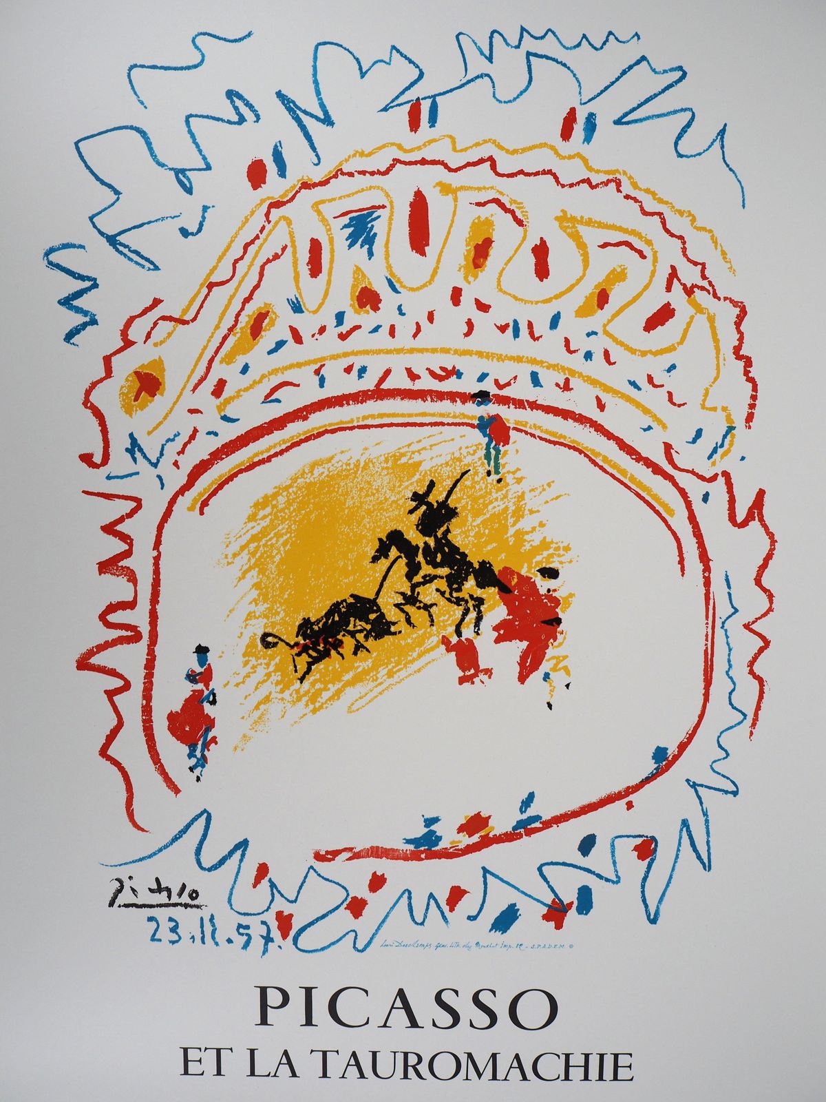 Bullfight, The Arena   Vintage Lithograph Exhibition Poster # Mourlot1982 photo Art