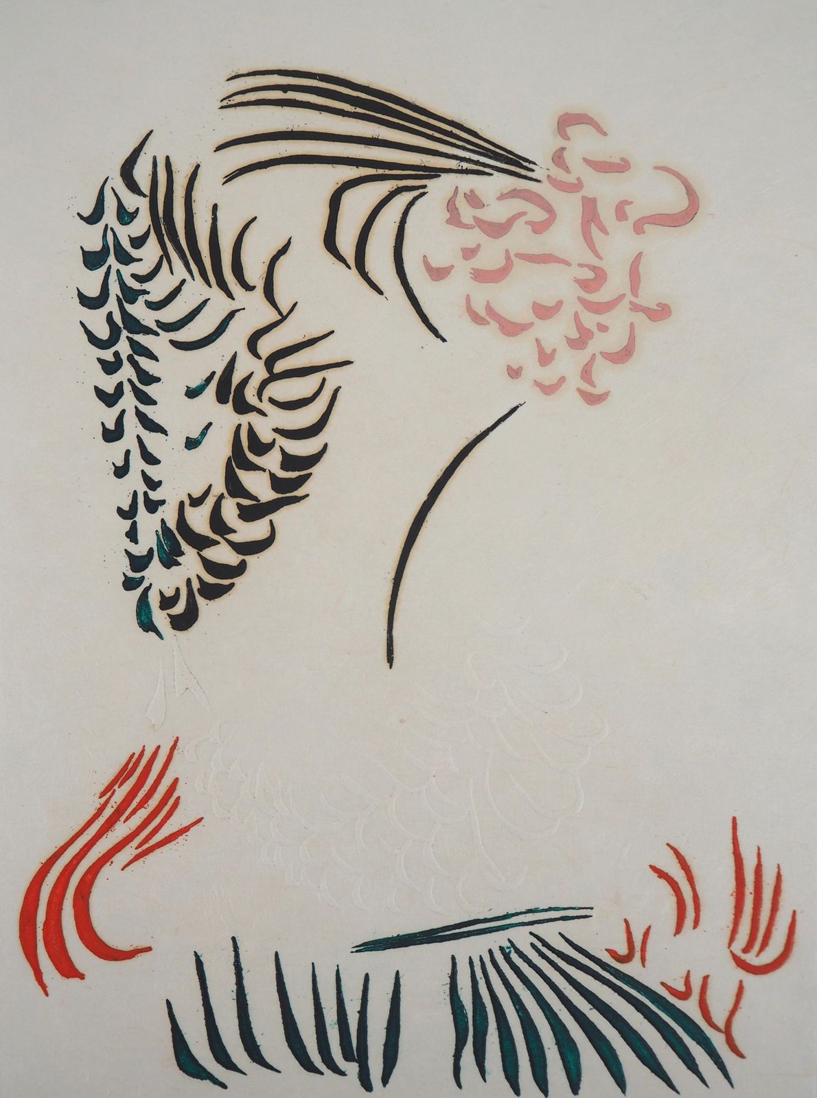 Jacques Heroldlady With A Lilac Necklace   Original Color Etching And Aquatint 1975 photo furniture