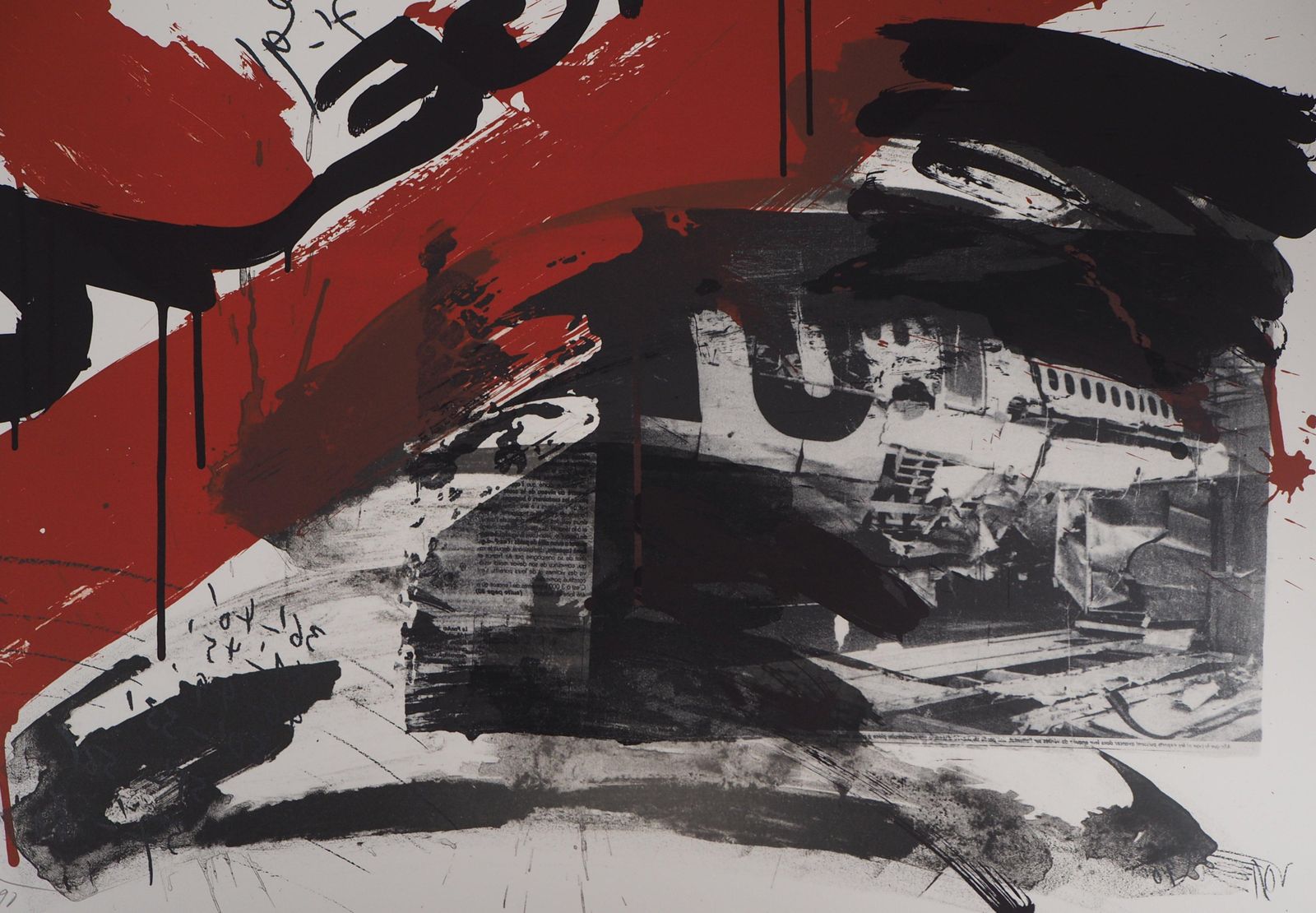 Wolf Vostellthe Scream,  The Accident   Original Handsigned Lithograph   Ltd 85 Cop (Fluxus)1990 photo vinterior