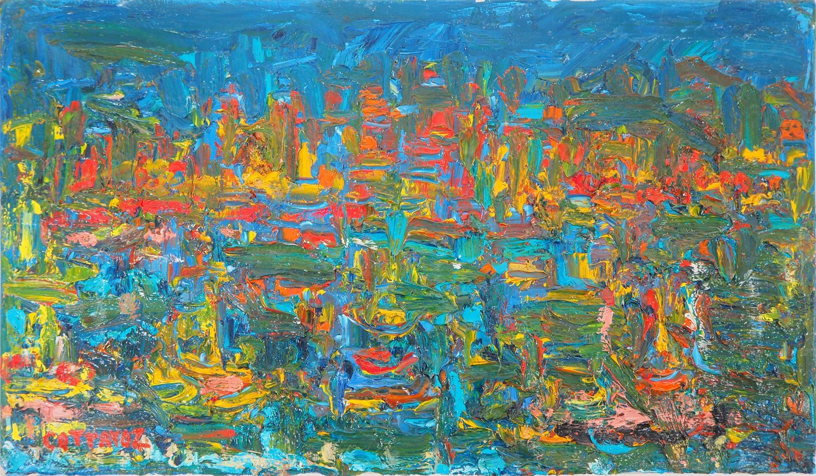 André Cottavoznight In Saint Tropez Harbor   Original Oil Painting, Signed photo for sale