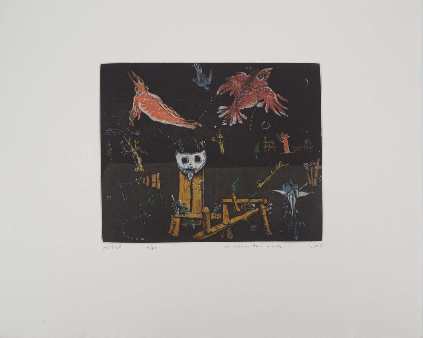 Mordecai Morehthe Birds In The Night   Etching, Ltd 60 Copies