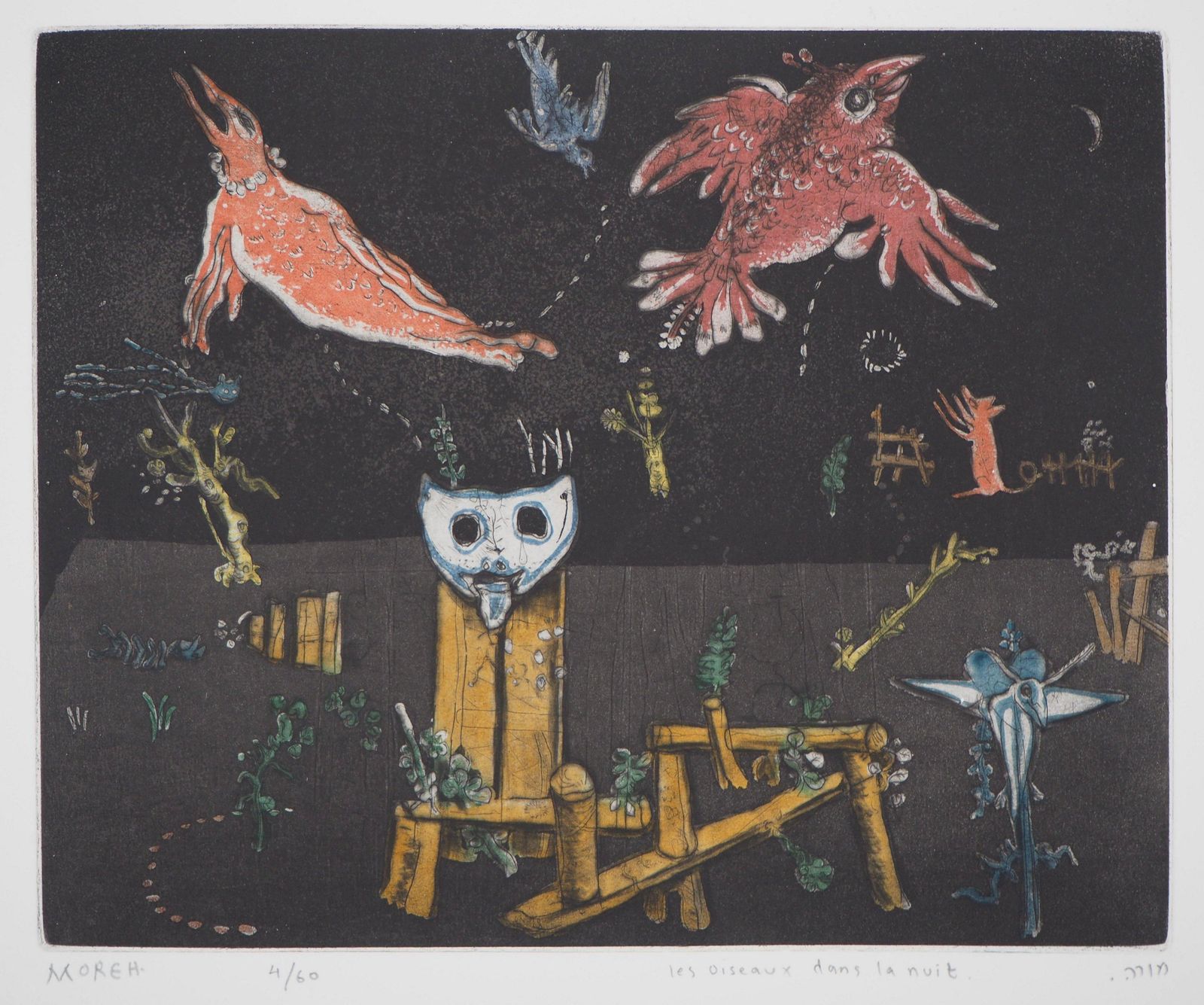 Mordecai Morehthe Birds In The Night   Etching, Ltd 60 Copies photo furniture