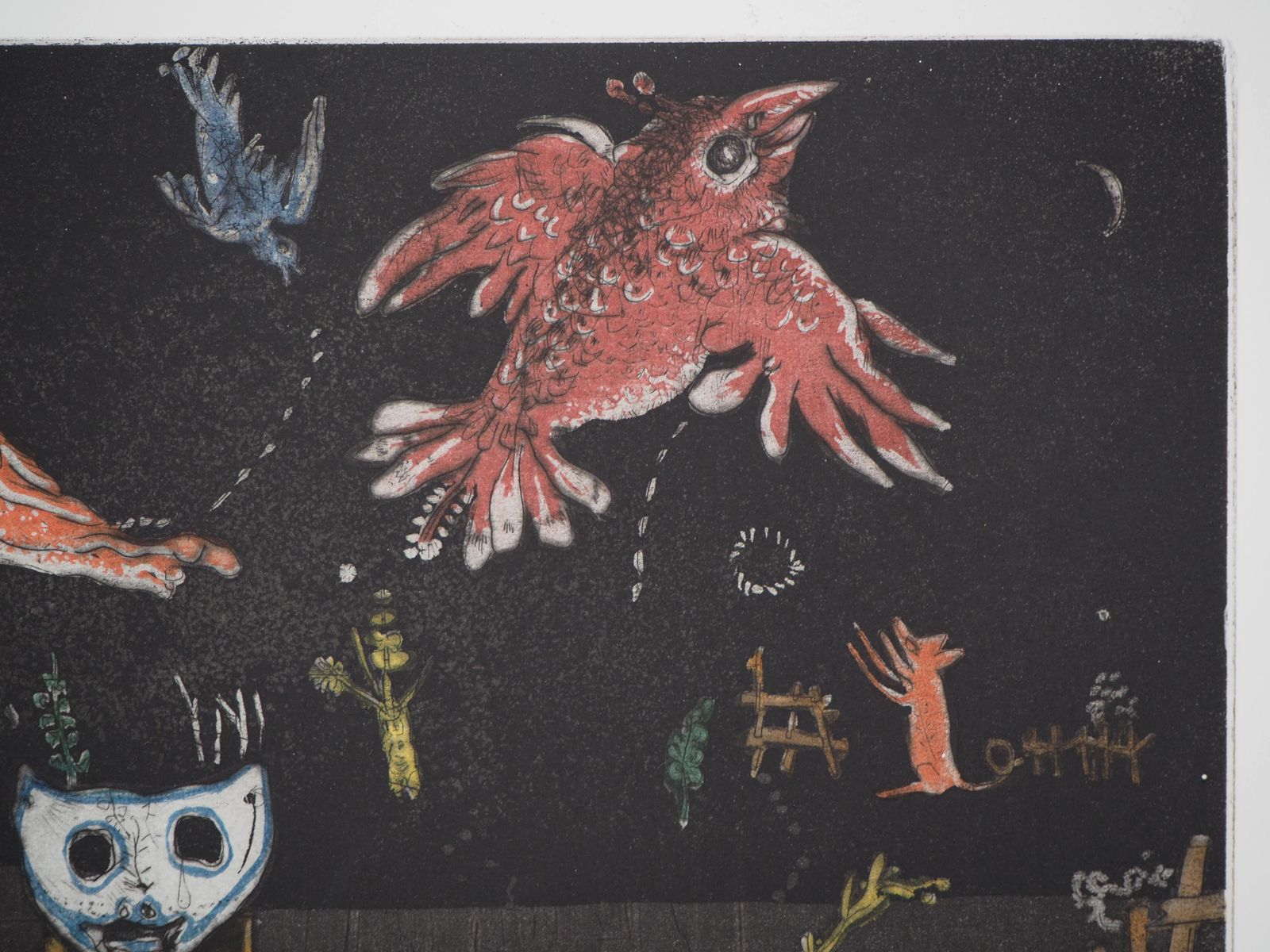 Mordecai Morehthe Birds In The Night   Etching, Ltd 60 Copies photo for sale